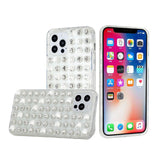 For Apple iPhone 13 Pro Max (6.7") Luxury All Over 3D Diamonds Rhinestone Thick TPU Shiny Bling Glitter Protective Rubber  Phone Case Cover