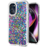 For Motorola Moto G 5G 2022 Colorful Glitter Bling Sparkle Epoxy Glittering Shining Hybrid Hard Silicone Shockproof  Phone Case Cover