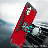 For Samsung Galaxy Note 20 Armor Hybrid with Ring Stand Holder Kickstand Shockproof Heavy-Duty Durable Rugged 2in2 Red Phone Case Cover
