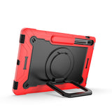 Case for Apple iPad Air 4 / iPad Air 5 / iPad Pro (11 inch) Tough Hybrid Armor 3in1 with 360 Degree Rotating Kickstand & Shoulder Strap Shockproof Red / Black Tablet Cover
