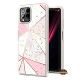 For T-Mobile Revvl 6 Pro 5G /Revvl 6 5G Pattern Design Bling Glitter Shockproof Hybrid Soft TPU Frame and Hard PC Back  Phone Case Cover