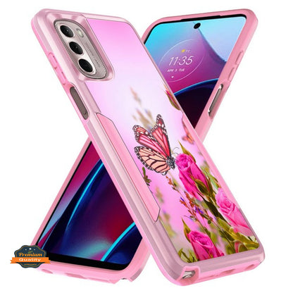 For Motorola Moto G Stylus 2022 4G Pattern Design Hybrid Bumper Rugged Dual Layer Heavy-Duty Military-Grade Hard  Phone Case Cover