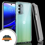 For Motorola Moto G 5G 2022 Slim Frame [Shock-Absorption] Hybrid Defender Rubber Silicone Gummy TPU Clear Hard Back  Phone Case Cover