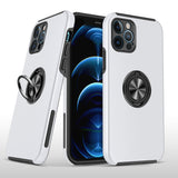 For Apple iPhone 13 Mini (5.4") Hybrid 360 Degree Rotatable Metal Invisible Ring Stand Holder Fit Magnetic Car Mount Shockproof Slim  Phone Case Cover