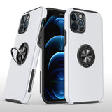 For Apple iPhone 13 Pro (6.1") Hybrid 360 Degree Rotatable Metal Invisible Ring Stand Holder Fit Magnetic Car Mount Shockproof Slim  Phone Case Cover