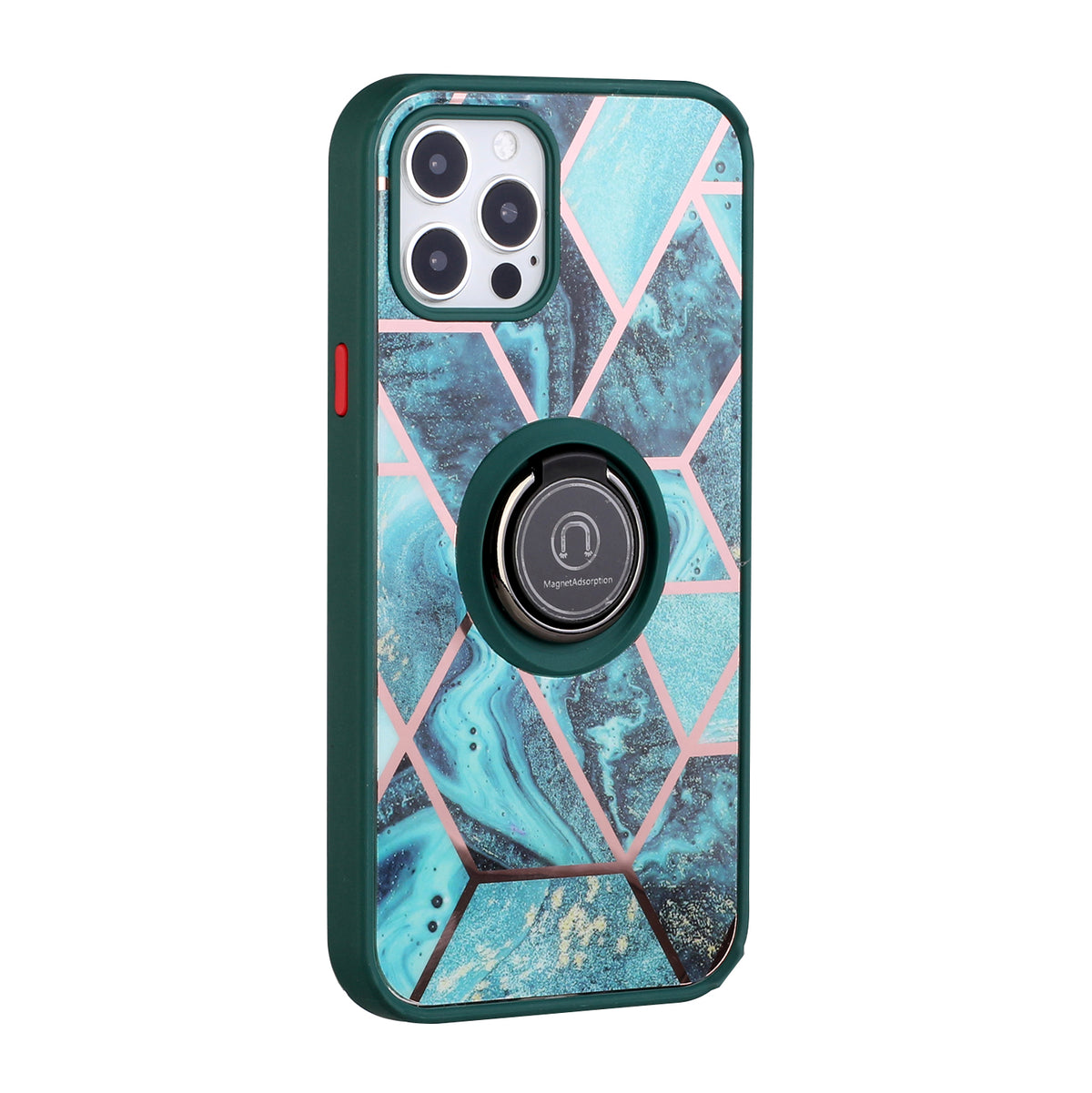 For Apple iPhone 14 Pro Max (6.7") Unique Marble Design with Magnetic Ring Kickstand Hybrid TPU Hard Shockproof  Phone Case Cover