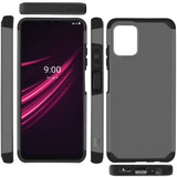 For T-Mobile Revvl 6 Pro 5G /Revvl 6 5G Shock Absorption Slim Tuff 2in1 Hybrid Dual Layer Hard PC and TPU Rubber Armor  Phone Case Cover