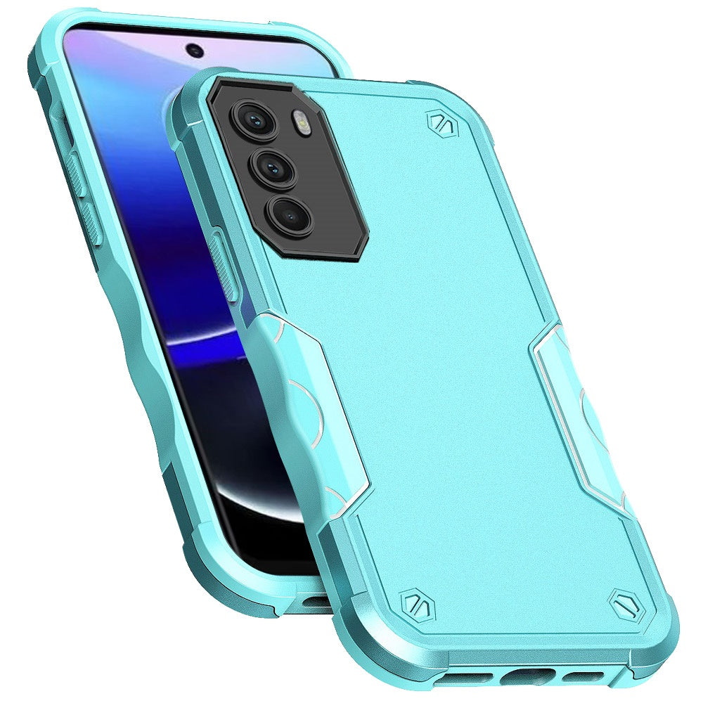 For Apple iPhone 14 Pro (6.1") Tough Shockproof Hybrid Heavy Duty Dual Layer TPU Bumper Rugged Rubber Defend Armor Teal Blue Phone Case Cover