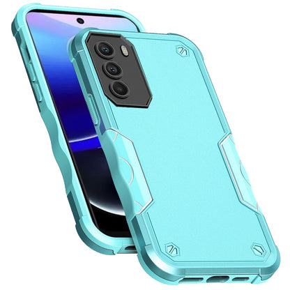 For Apple iPhone 14 Pro (6.1") Tough Shockproof Hybrid Heavy Duty Dual Layer TPU Bumper Rugged Rubber Defend Armor Teal Blue Phone Case Cover
