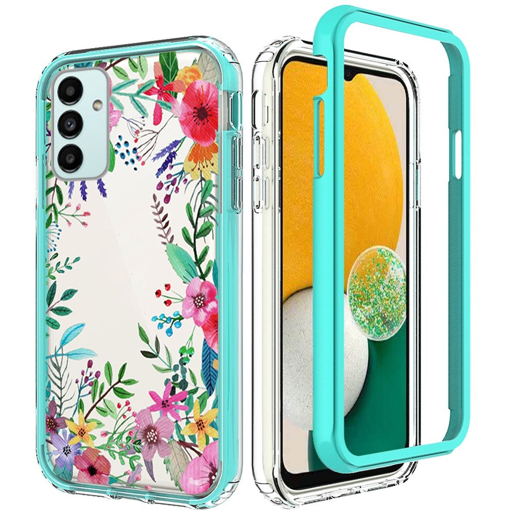 For Samsung Galaxy A13 5G Beautiful Design 3 in 1 Hybrid Triple Layer Armor Hard Plastic Soft Rubber TPU Shockproof Protective Frame  Phone Case Cover