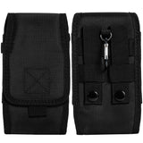 Universal Vertical Nylon Cell Phone Holster Case with Dual Credit Card Slots, Belt Clip Pouch and Belt Loop for Apple iPhone Samsung Galaxy LG Moto All Mobile phones Size 7" Universal Nylon [Black]