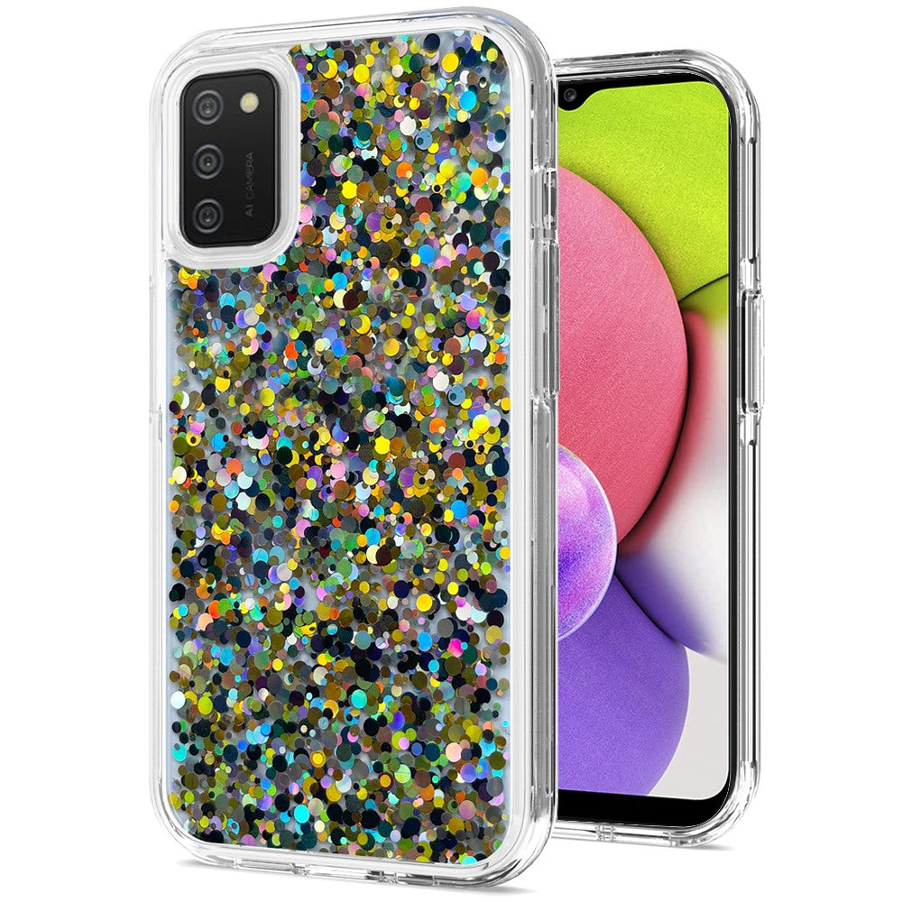 For Apple iPhone 14 Pro Max (6.7") Colorful Glitter Bling Sparkle Epoxy Glittering Shining Hybrid Hard Shockproof  Phone Case Cover