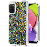 For Apple iPhone 14 (6.1") Colorful Glitter Bling Sparkle Epoxy Glittering Shining Hybrid Hard PC TPU Shockproof  Phone Case Cover