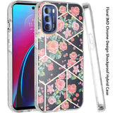 For Motorola Moto G Stylus 2022 4G Fashion Floral IMD Design Flower Pattern Hybrid Protective Hard PC Rubber TPU Back  Phone Case Cover