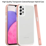 For Samsung Galaxy A33 5G Hybrid Transparent Colored Frame Bumper Hard Back Shockproof Slim TPU Silicone Protective  Phone Case Cover