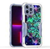 For Apple iPhone 11 (6.1") Fashion Design Tough Shockproof Hybrid Stylish Pattern Heavy Duty Rubber Armor  Phone Case Cover