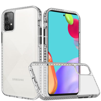 For Apple iPhone 11 (6.1") Crystal Transparent Rugged Shockproof Hybrid PC+TPU Colorful Buttons Military Grade Back Clear Phone Case Cover