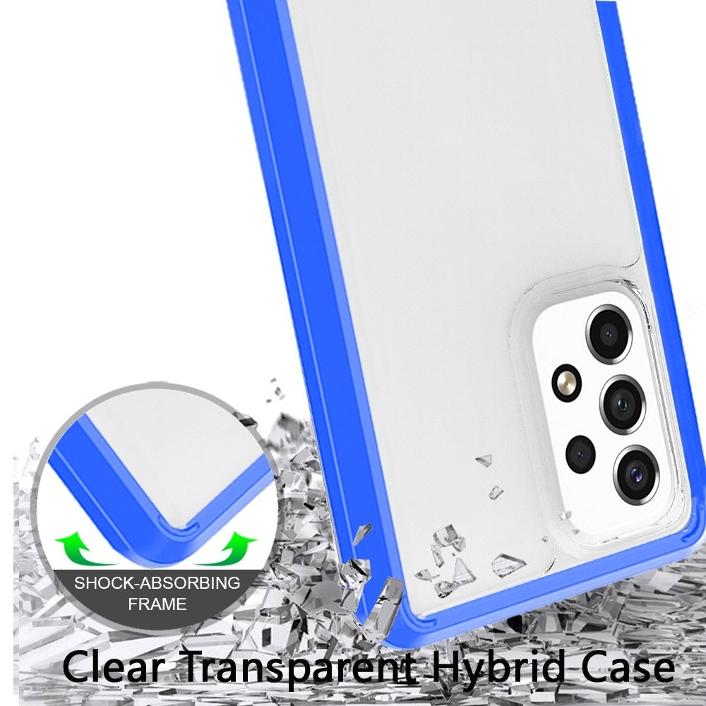 For Samsung Galaxy A33 5G Hybrid Slim Crystal Clear Transparent Shock-Absorption Bumper with TPU + Hard PC Back Frame  Phone Case Cover