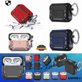 For Apple AirPods 3 (2021) Sturdy Shockproof Protective Hybrid Durable Armor with Wireless Charging, Carabiner Keychain  Phone Case Cover