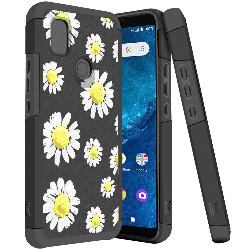For Cricket Icon 4 Graphic Design Pattern Hard PC TPU 2in1 Tough Strong Hybrid Shockproof Armor Frame  Phone Case Cover