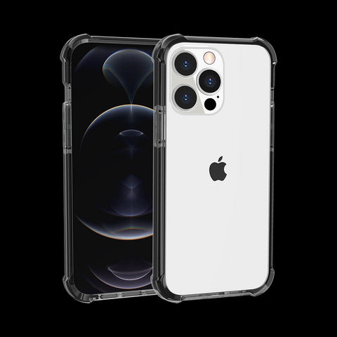 For Apple iPhone SE 3 (2022) SE/8/7 Slim Hybrid Transparent Rubber Gummy Gel Hard PC Silicone TPU Color Bumper Frame Clear / Black Phone Case Cover