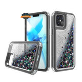 For Boost Mobile Celero 5G Hybrid Liquid Glitter 3D Bling Quicksand Flowing Sparkle Hard Shockproof 3 in 1 TPU Heavy Duty  Phone Case Cover