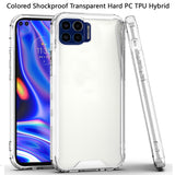 For Motorola Moto G 5G UW, Moto One Lite Colored Shockproof Transparent Hard PC + Rubber TPU Hybrid Bumper Slim Shell  Phone Case Cover
