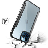 For Apple iPhone 13 (6.1") Hybrid Aluminum Alloy Metal Clear Transparent Back PC TPU Bumper Shockproof  Phone Case Cover