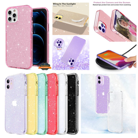 For Samsung Galaxy A22 5G Glitter Sparkle Bling Shiny Thin Ultra Slim Hybrid Shockproof Rubber Silicone Soft TPU Gel Protective  Phone Case Cover