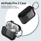 For Apple AirPods Pro 2nd Generation (2022) Tough Armor Protective Hybrid with Carabiner Shockproof Hard Shell