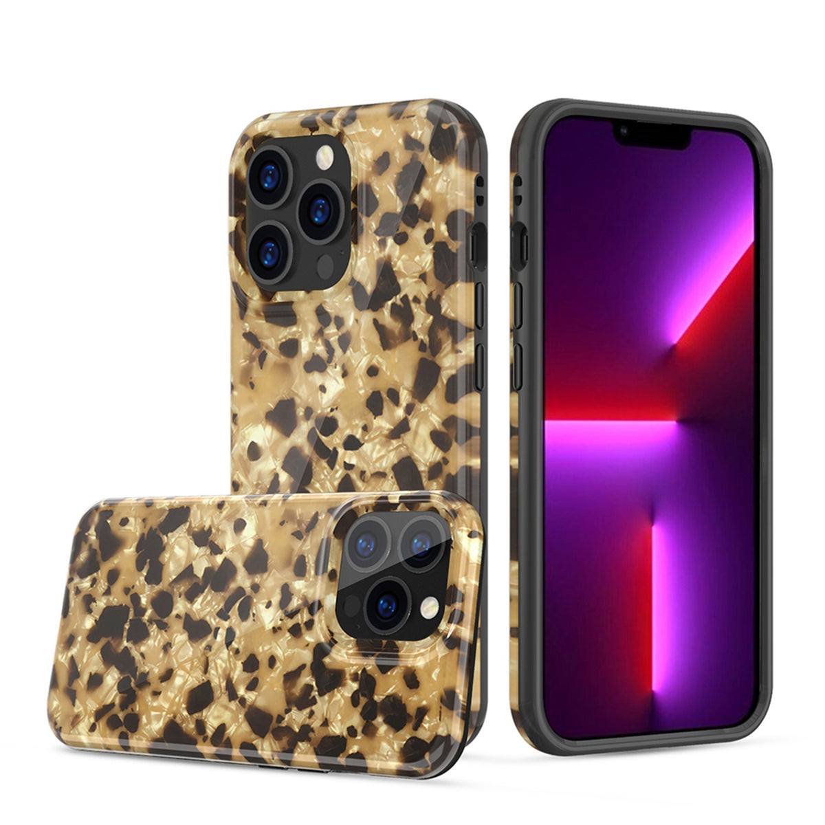 For Apple iPhone 13 Pro Max (6.7") Pattern Stylish Fashion Design Hybrid Rubber TPU Hard PC Shockproof Slim  Phone Case Cover