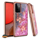 For Samsung Galaxy A03S Quicksand Liquid Glitter Bling Flowing Sparkle Fashion Hybrid TPU and Chrome Plating Hard PC  Phone Case Cover