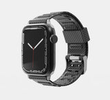 For Apple Watch Size 38/40/41mm Sport Bands Carbon Fiber Design Rubber TPU Replacement Band Strap for iWatch Series 7/SE/6/5/4/3/2/1 Black Phone Case Cover