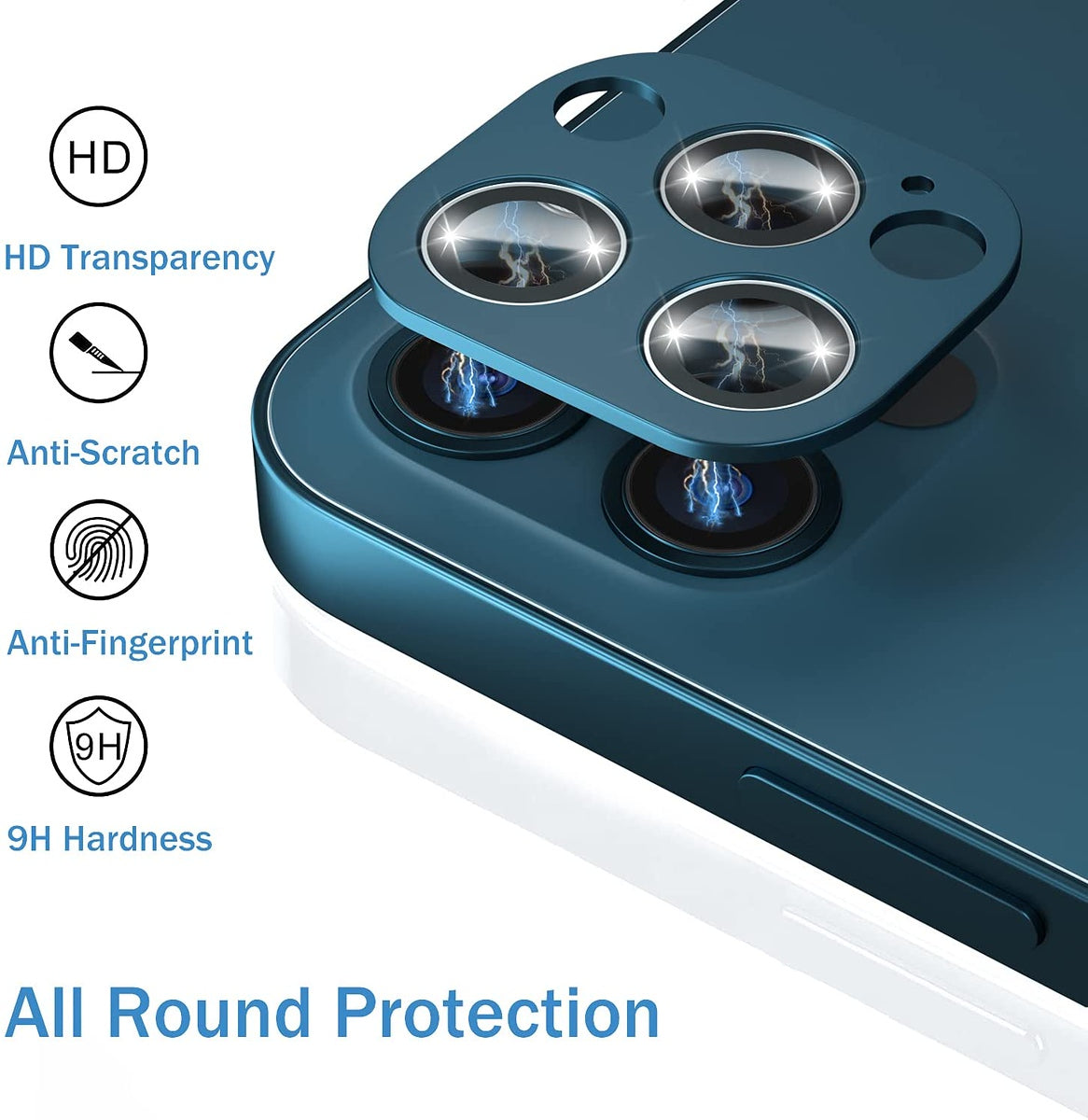 For Apple iPhone 14 Pro Max (6.7") Camera Lens Protector Back Tempered Glass Camera [9H Clear Glass] [Case Friendly] White Screen Protector