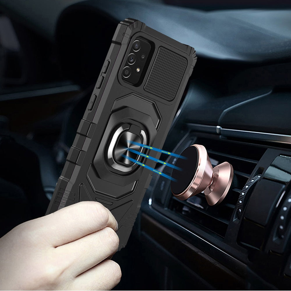 For Samsung Galaxy A23 5G Hybrid Dual Layer with Rotate Magnetic Ring Stand Holder Kickstand, Rugged TPU Shockproof  Phone Case Cover