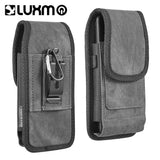 Universal Vertical Nylon Cell Phone Holster Case with Dual Credit Card Slots, Belt Clip Pouch and Belt Loop for Apple iPhone Samsung Galaxy LG Moto All Mobile phones Size 5.7" Universal Nylon [Black Denim]