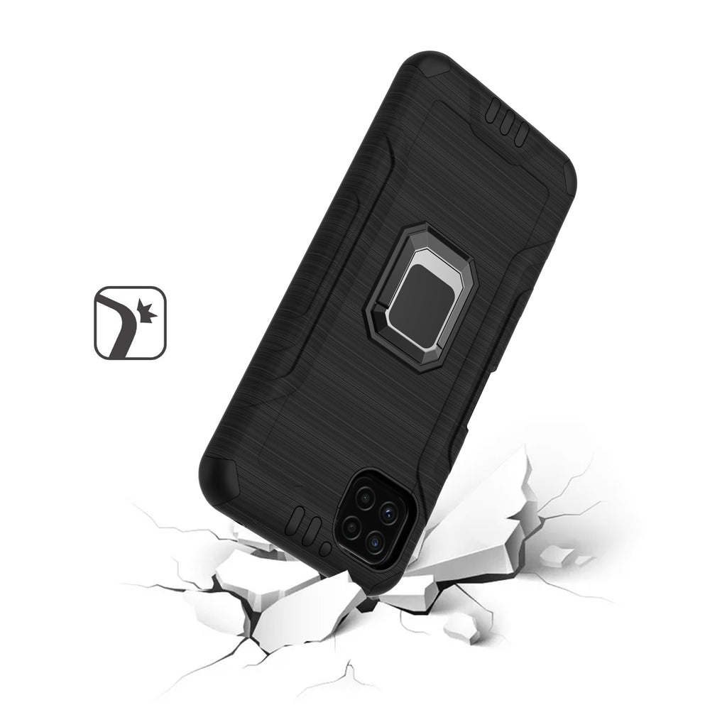 For Samsung Galaxy A22 5G Hybrid Ring Holder Kickstand Shockproof Magnetic Design Rugged Bumper Armor Drop Protective  Phone Case Cover