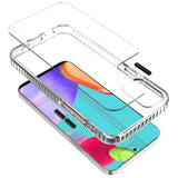 For Apple iPhone 11 (6.1") Crystal Transparent Rugged Shockproof Hybrid PC+TPU Colorful Buttons Military Grade Back Clear Phone Case Cover