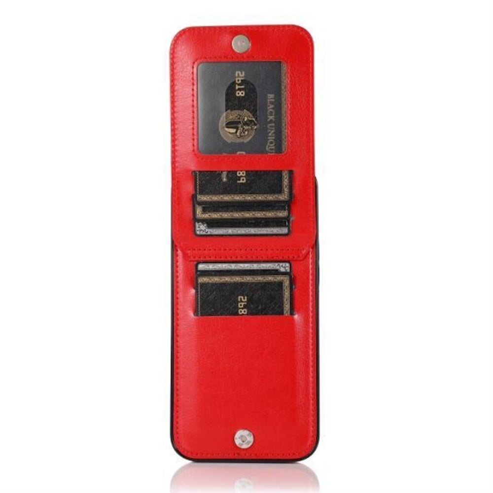 For Apple iPhone 13 Pro Max Wallet Case with Credit Card Holder Vertical Leather Kickstand Magnetic Buttons Flip Pouch  Phone Case Cover