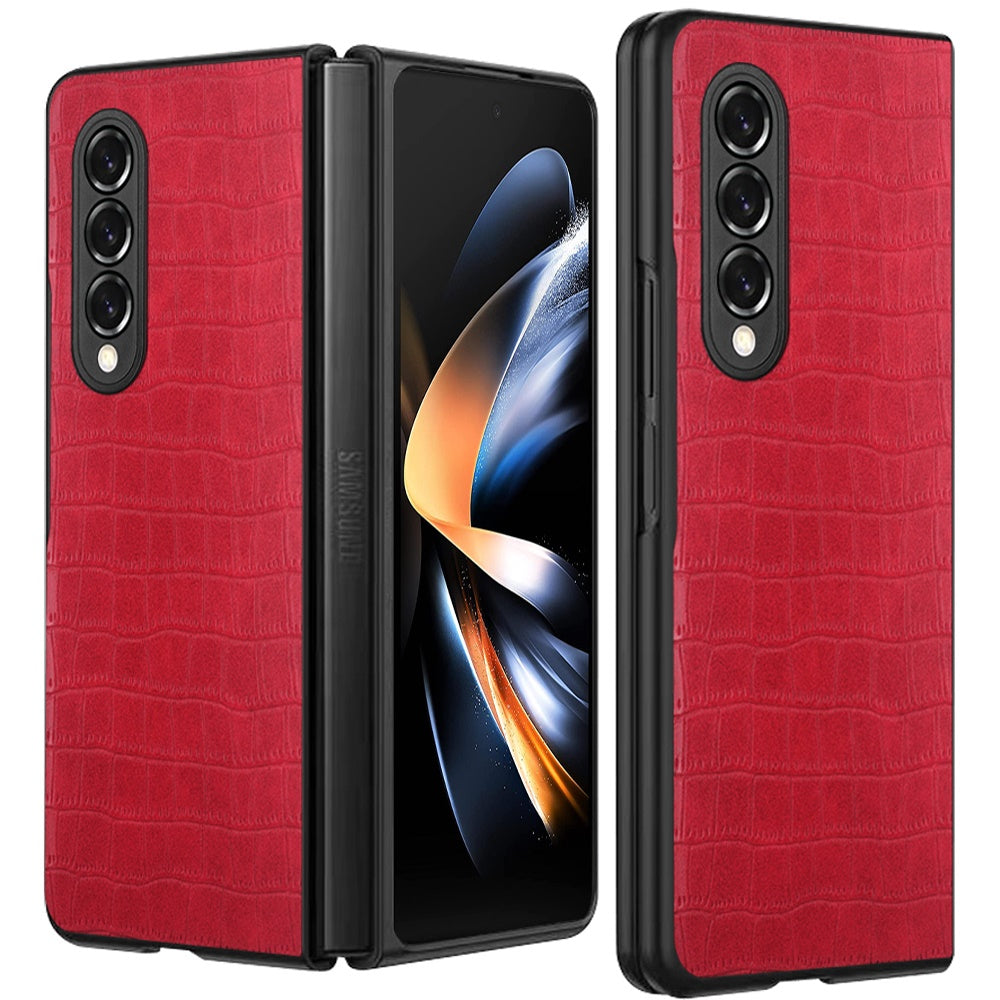 For Samsung Galaxy Z Fold 4 5G Ultra Slim Thin PU Leather Flip Snap On Hybrid Shockproof TPU PC Hard Shell Durable  Phone Case Cover