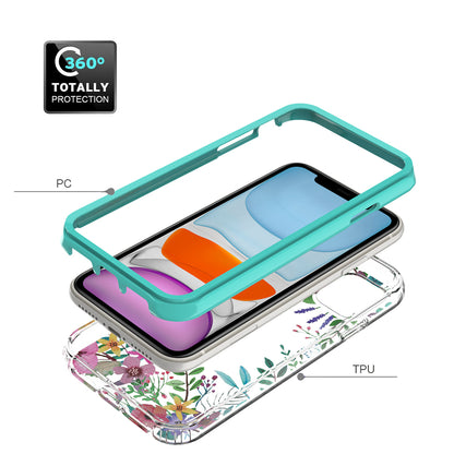 For Apple iPhone 14 (6.1") Beautiful Design 3 in 1 Hybrid Triple Layer Armor Hard PC Plastic Rubber TPU Frame  Phone Case Cover