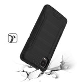 For TCL A3 Hybrid Dual Layer Slim Defender Armor Tuff Metallic Brush Texture Finishing Shockproof Hard PC + Soft TPU Rubber  Phone Case Cover