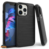 For Apple iPhone 13 /Pro Max Mini Armor Brushed Texture Rugged Carbon Fiber Design Shockproof Dual Layers Hard PC + TPU Protective  Phone Case Cover