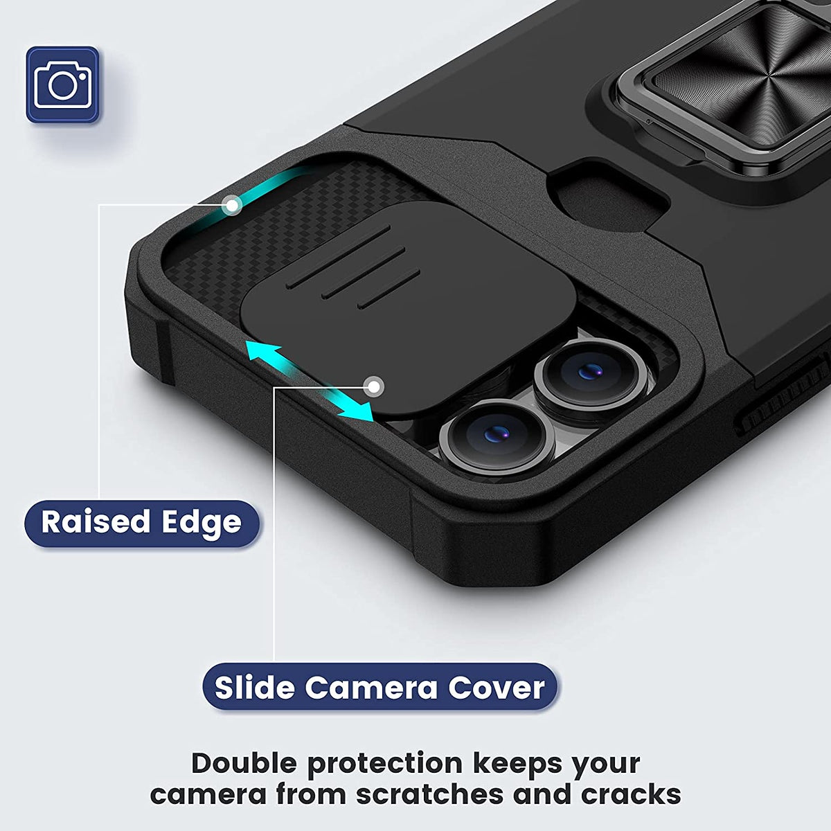 For Apple iPhone 13 /Pro /Mini Wallet Case Designed with Slide Camera Protection, Card Slot & Ring Kickstand Magnetic Car Mount  Phone Case Cover