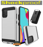 For Apple iPhone 13 Pro Max (6.7") Hybrid Rugged Brushed Metallic Design [Soft TPU + Hard PC] Dual Layer Shockproof Armor Impact  Phone Case Cover