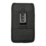 Universal Cell Phone Holster with Belt Clip Loops & Card Slot Canvas Vertical Pouch Waist Carrying Case Fit Samsung Galaxy S22 Ultra & Most Phone XXL [6.93 x 3.43 x 0.6 in] Universal Canvas Pouch [Black]