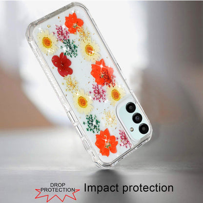 For Samsung Galaxy A13 4G Beautiful Sparkle Glitter Floral Epoxy Design Shockproof Hybrid Fashion Bling Rubber TPU  Phone Case Cover