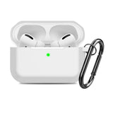 For Apple AirPods Pro Full Protective Silicone TPU Skin Accessories with Keychain [Front LED Visible] Hybrid Shockproof Clear