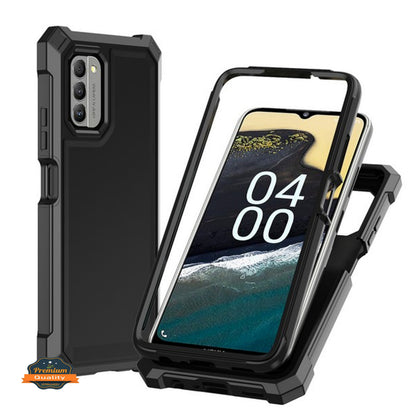 For Nokia G400 Hybrid 2in1 Front Bumper Frame Cover Square Edge Shockproof Soft TPU + Hard PC Anti-Slip Heavy Duty  Phone Case Cover