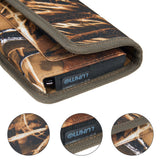 For Samsung Galaxy A23 5G Universal Horizontal Cell Phone Case Camo Print Holster Carrying Pouch with Belt Clip & 2 Card Slots fit XLarge Devices [Camouflage]
